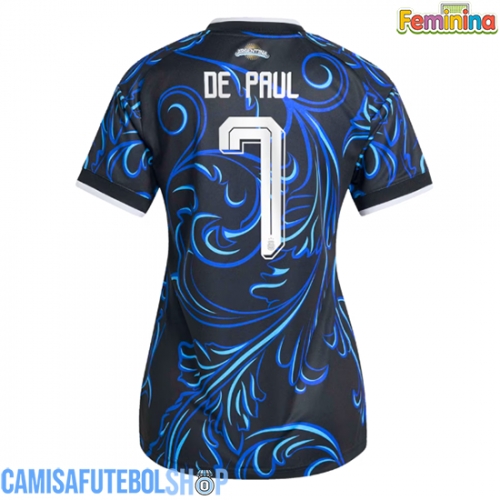 Camisa de time de futebol Argentina Rodrigo De Paul #7 Replicas 2º Equipamento Feminina Mundo 2026 Manga Curta